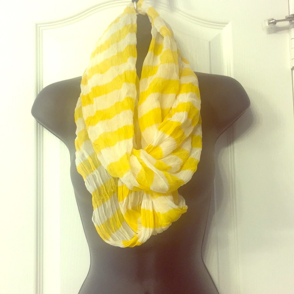 Henri Bendel Sunshine yellow silk infinity scarf
